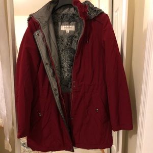 Red Puff Jacket with Shearling lining